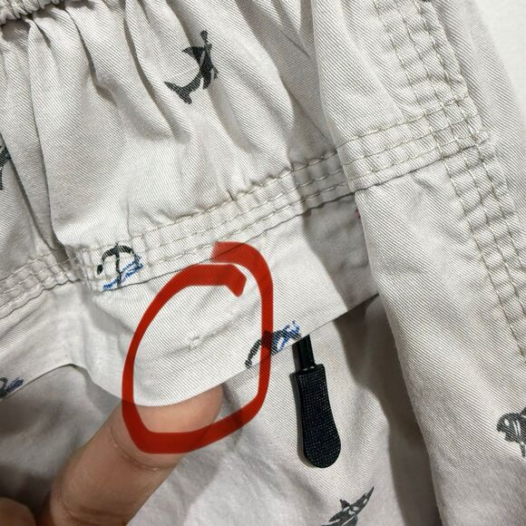 Nautical Cotton Shorts with Elastic Waist and Zipper Pockets Small - Picture 11 of 16